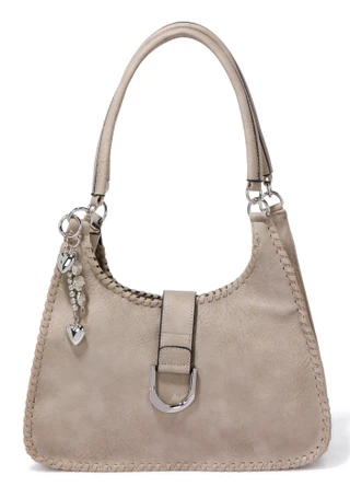 Thumbnail 1: Sage and Saddle Double Handle Satchel with Whipstitch & Metal Charm 
