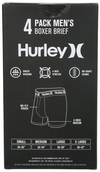 Thumbnail 2: Hurley Men's 4 Pk Boxer Briefs 