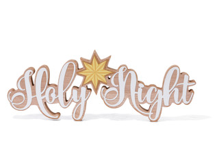 Thumbnail 1: 18 in Wooden Christmas Holy Night with Star Home Decor 