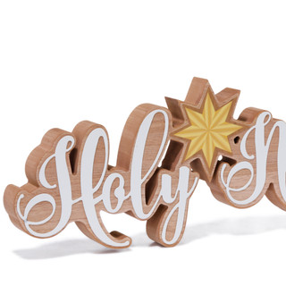 Thumbnail 2: 18 in Wooden Christmas Holy Night with Star Home Decor 