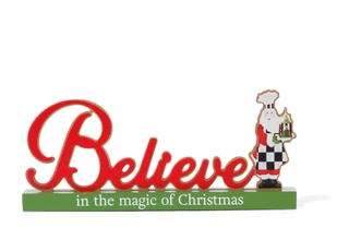 Thumbnail 1: 15 in Wooden Christmas Believe In The Magic Home Decor 