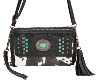 Thumbnail 1: Anneliese Embossed & Studded Wallet w/ Strap 