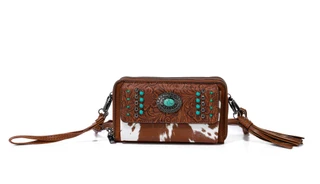 Thumbnail 1: Anneliese Embossed & Studded Wallet w/ Strap 