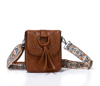 Thumbnail 1: Sam & Hadley Western Embroidered Studded Guitar Strap Crossbody Bag 
