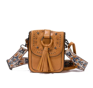 Thumbnail 1: Sam & Hadley Western Embroidered Studded Guitar Strap Crossbody Bag 