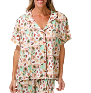 Thumbnail 2: Haute Dreamz Women's Plus 2 Pc Fall Pajama Pants Set  