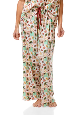 Thumbnail 4: Haute Dreamz Women's Plus 2 Pc Fall Pajama Pants Set  