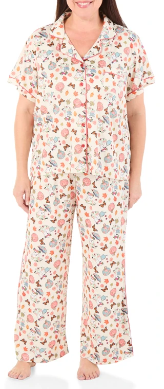 Thumbnail 1: Haute Dreamz Women's Plus 2 Pc Fall Pajama Pants Set 