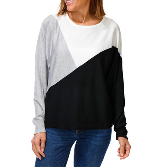 Thumbnail 1: Adrienna Vittadini Women's Long Sleeve Colorblock Top 