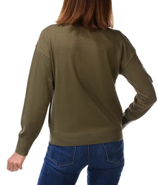 Thumbnail 2: RIO & RIAN Women's Long Sleeve Leaf Print Sweater 