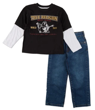 Thumbnail 1: True Religion Little Boys 2 Pc Pants Set  