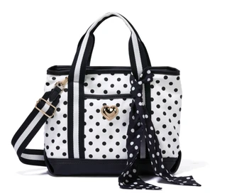 Thumbnail 1: Luv Betsey by Betsey Johnson Small 2 Handle Canvas Tote with Detachable Strap & Scarf 