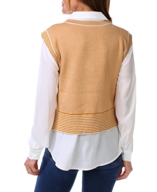 Thumbnail 2: RIO & RIAN Women's Long Sleeve Collared Button Up Vest Top 