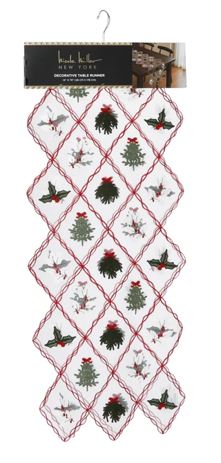 Thumbnail 1: Nicole Miller 14x70 Christmas Decorative Table Runner 