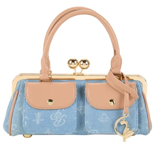 Thumbnail 1: Baby Phat Denim Frame Baguette Handbag 
