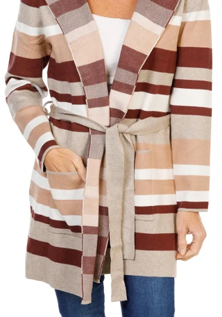 Thumbnail 3: BB Dakota Women's Hooded Belted 2 Pocket Cardigan 
