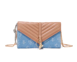 Thumbnail 1: Baby Phat Denim Quilted Flap Crossbody Bag 