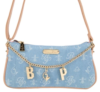 Thumbnail 1: Baby Phat Denim Crossbody with Logo Chain Bling 
