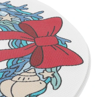 Thumbnail 2: Nicole Miller 6 Pk Christmas Shell Wreath Round Placemats 