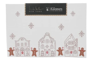 Thumbnail 1: Nicole Miller 6 Pk Christmas Gingerbread House Placemats 