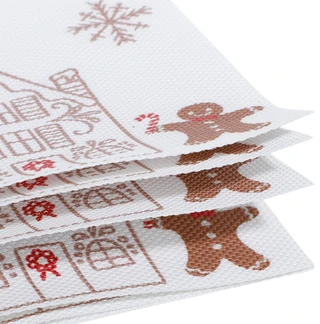Thumbnail 4: Nicole Miller 6 Pk Christmas Gingerbread House Placemats 