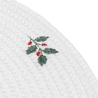 Thumbnail 4: Nicole Miller 4 Pk Christmas Holly Round Placemats 