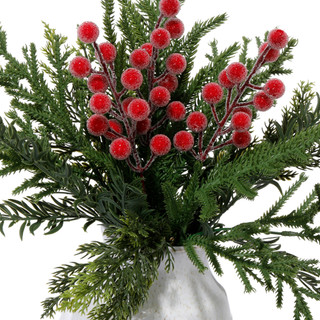 Thumbnail 2: 6.5x16 Christmas Pine & Red Sugar Berries Home Accent 