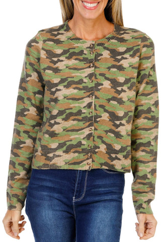 Thumbnail 1: MISS ME Women's Camo Print Button Up Cardigan 