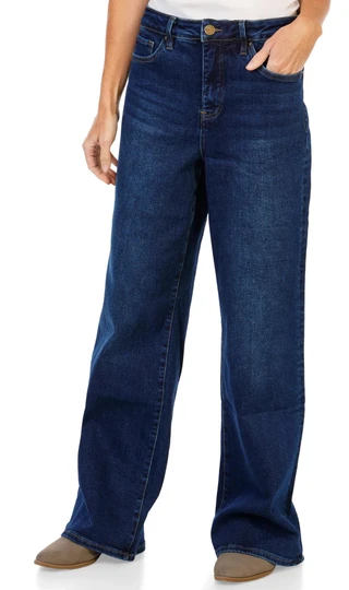 Thumbnail 1: RM Women's Relaxed Fit Wide Leg Jeans 
