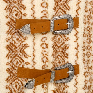 Thumbnail 2: MISS ME Women's Western Sherpa Jacket with Buckle Closures 