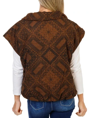 Thumbnail 2: MISS ME Women's Lined Corduroy 2 Pocket Zip & Snap Up Vest 