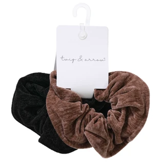 Thumbnail 1: TWIG & ARROW 2 Pk Velvet Scrunchies  