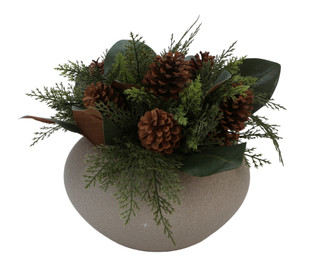 Thumbnail 1: Magical Season 13x12 Christmas Pine Tree & Cone In Ceramic Vase Decor 