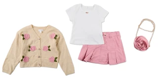 Thumbnail 1: Nannette Little Girls 3 Pc Skort Set w/ Bag 