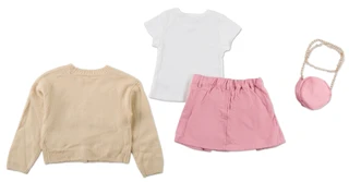 Thumbnail 2: Nannette Little Girls 3 Pc Skort Set w/ Bag 