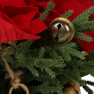 Thumbnail 3: Magical Season 8.5x14 Hanging Christmas Poinsettia Decoration 