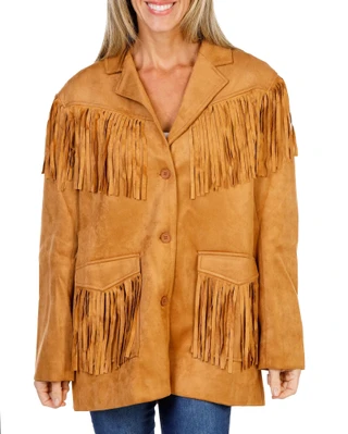 Thumbnail 1: MISS ME Women's Fringe Button Front Jacket 