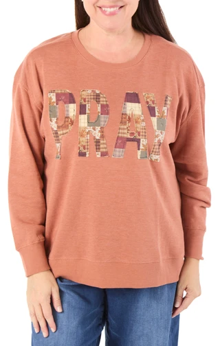 Thumbnail 1: Anneliese Women's Plus Pray Patch Sweatshirt  