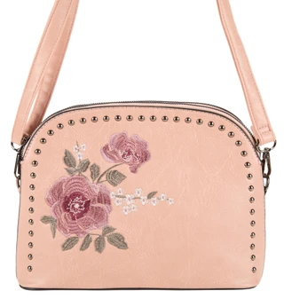 Thumbnail 1: Anneliese Floral Embroidered Triple-Entry Dome Crossbody 