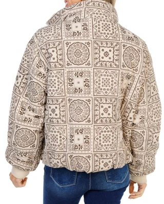 Thumbnail 2: MISS ME Women's Paisley Print Zip Up Puffer Jacket 