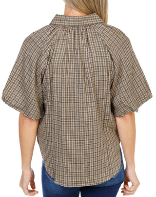 Thumbnail 2: MAX STUDIO Women's Plaid Print Button Down Top  
