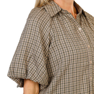 Thumbnail 3: MAX STUDIO Women's Plaid Print Button Down Top  