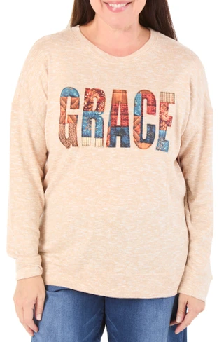 Thumbnail 1: Anneliese Women's Plus Grace Patch Front Top  