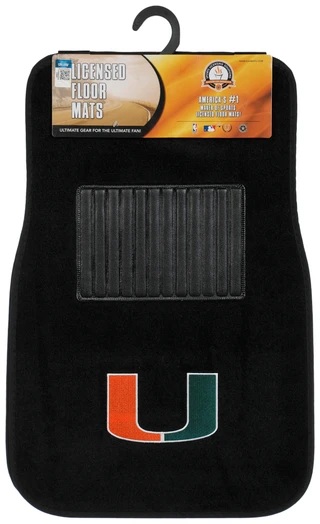 Thumbnail 1: Fanmats 2 Pk University of Miami Car Mat Set 