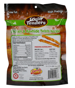 Thumbnail 2: LOVIN TENDERS Gourmet Chicken And Rawhide Twists Dog Treats  