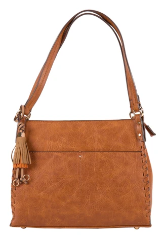 Thumbnail 2: DS Fashion Double Handle Zippered Tote Bag w/ Charm 