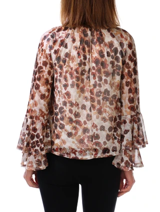 Thumbnail 2: Ava & Grace Women's 3/4 Bell Sleeve Leopard Print Top 