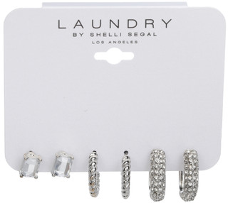 Thumbnail 1: Laundry 3 Pk Stud & Hoop Earrings  