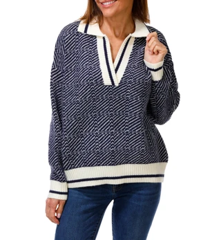 Thumbnail 1: Blu Pepper Women's Long Sleeve Sweater 