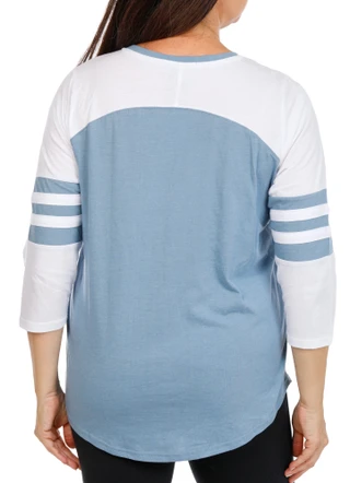 Thumbnail 2: Sable Sky Women's Plus 3/4 Sleeve Embroidered & Embellished Top 